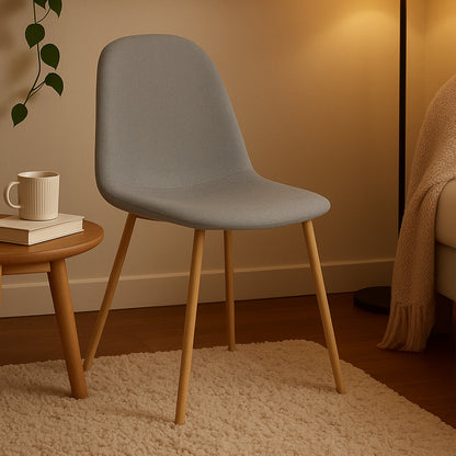 Sorrento Grey Dining Chair With Wood Effect Legs