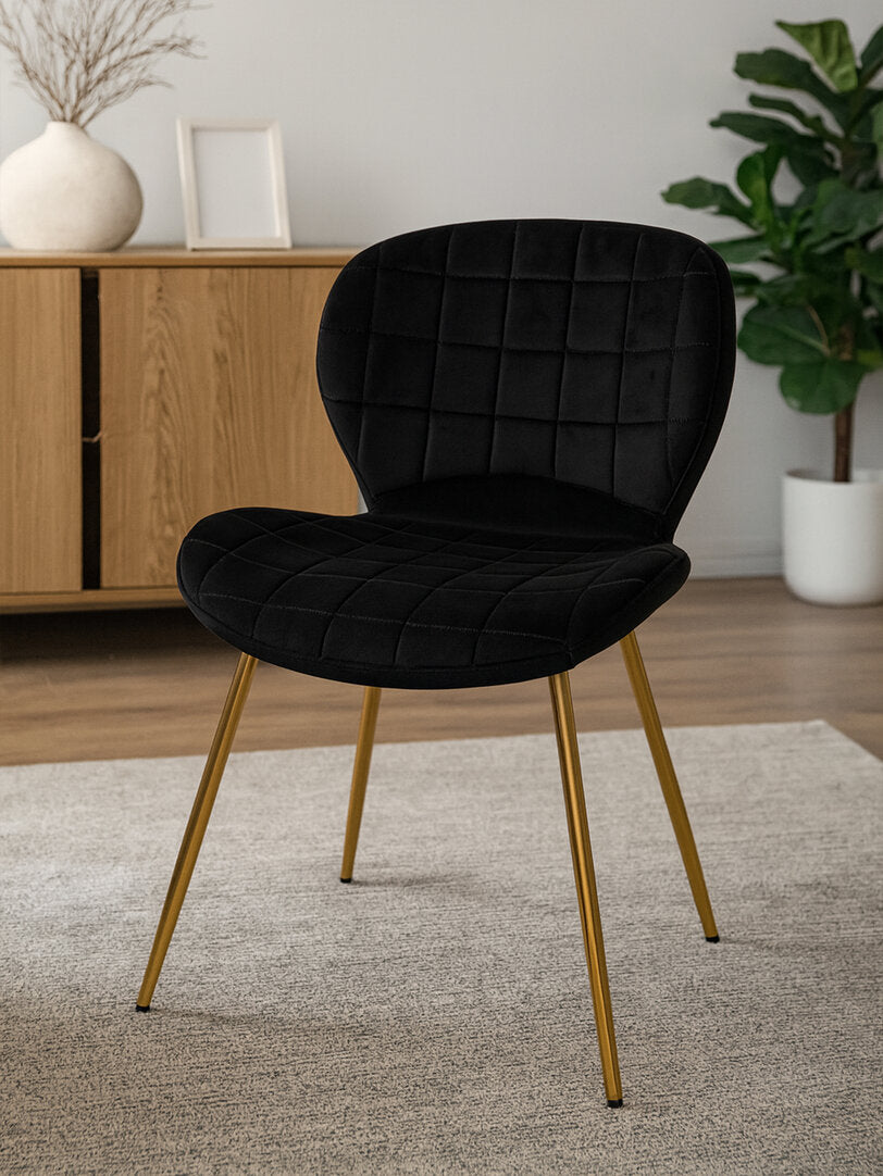 Amalfi Black Velvet Dining Chair