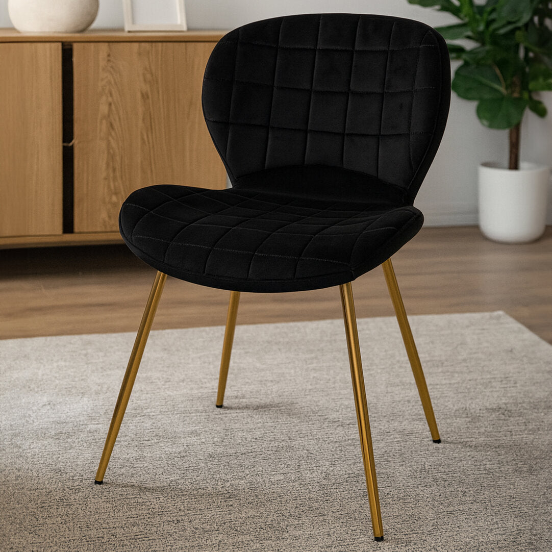 Amalfi Black Velvet Dining Chair