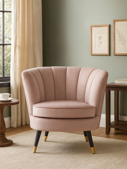Regent Dusky Pink Velvet Shell Accent Chair