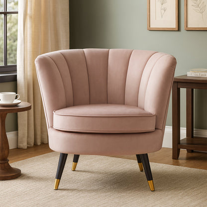 Regent Dusky Pink Velvet Shell Accent Chair