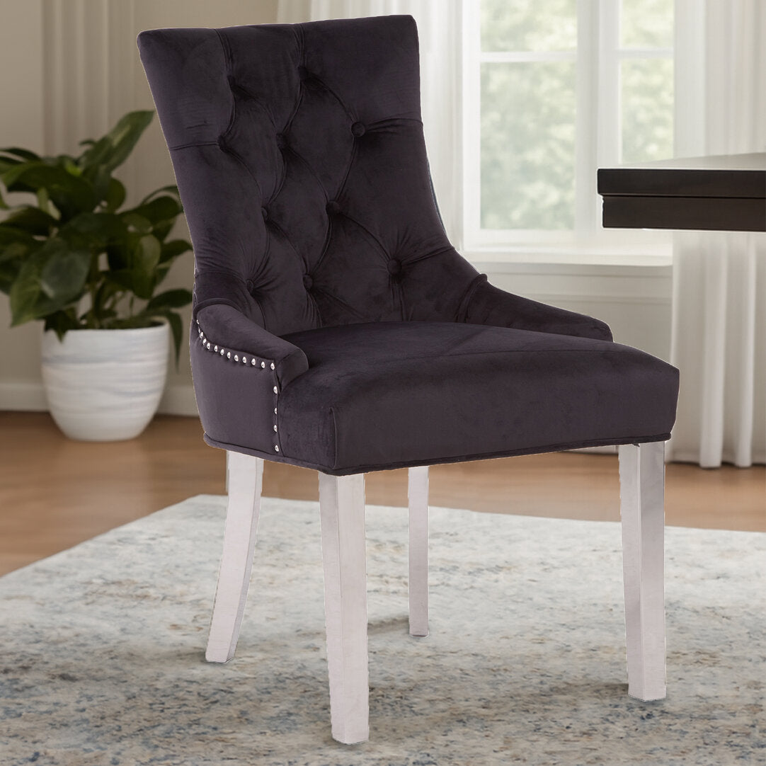 Notting Black Velvet Dining Chair