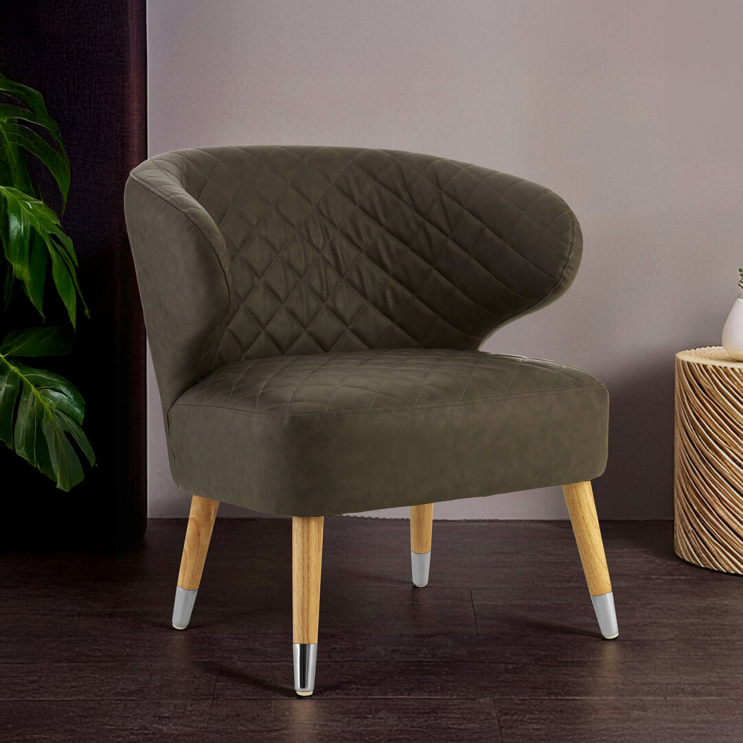 Soho Brown Leather Effect Accent Chair