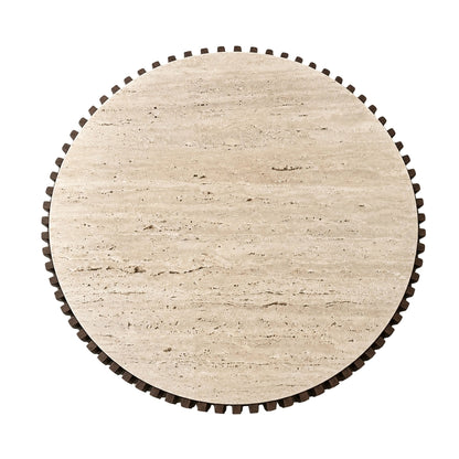 Prestbury Round Travertine and Mango Wood Coffee Table