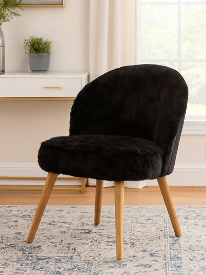 Lisbon Black Fur Effect Chair