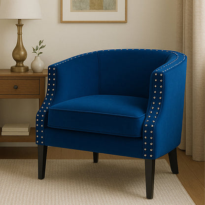 Savoy Blue Velvet Studded Chair