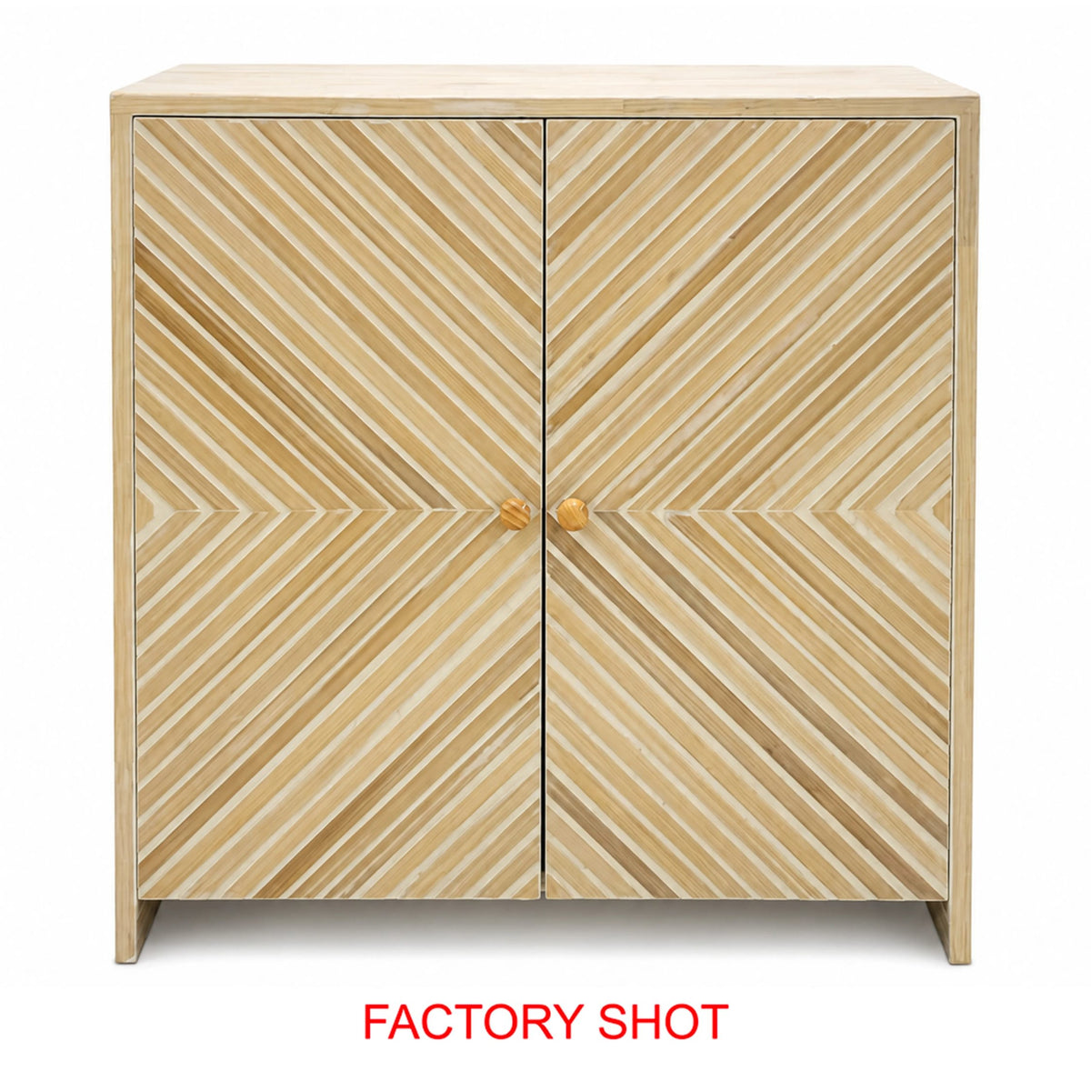 Harwich Cream Bamboo Inlay Two Door Cabinet