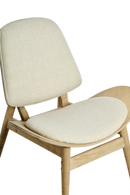 Harrogate Fabric and Washed Elm Wood Chair 