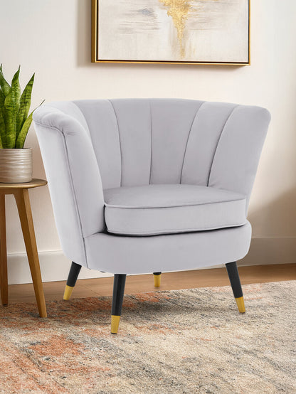 Regent Grey Velvet Shell Accent Chair