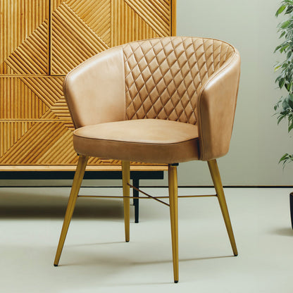 Verona Grey Leather Chair With Gold Finish Legs