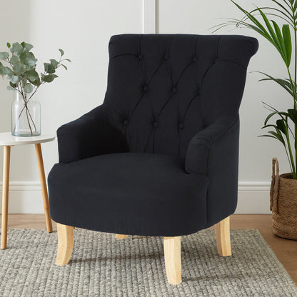 Granada Black Cotton Armchair