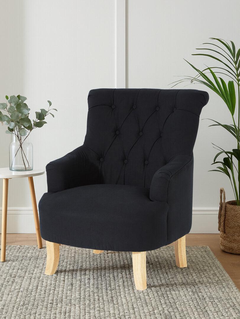 Granada Black Cotton Armchair