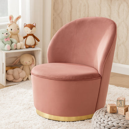 Verona Tamra Dusty Pink Velvet Gold Base Chair