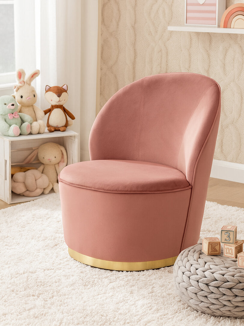 Verona Tamra Dusty Pink Velvet Gold Base Chair