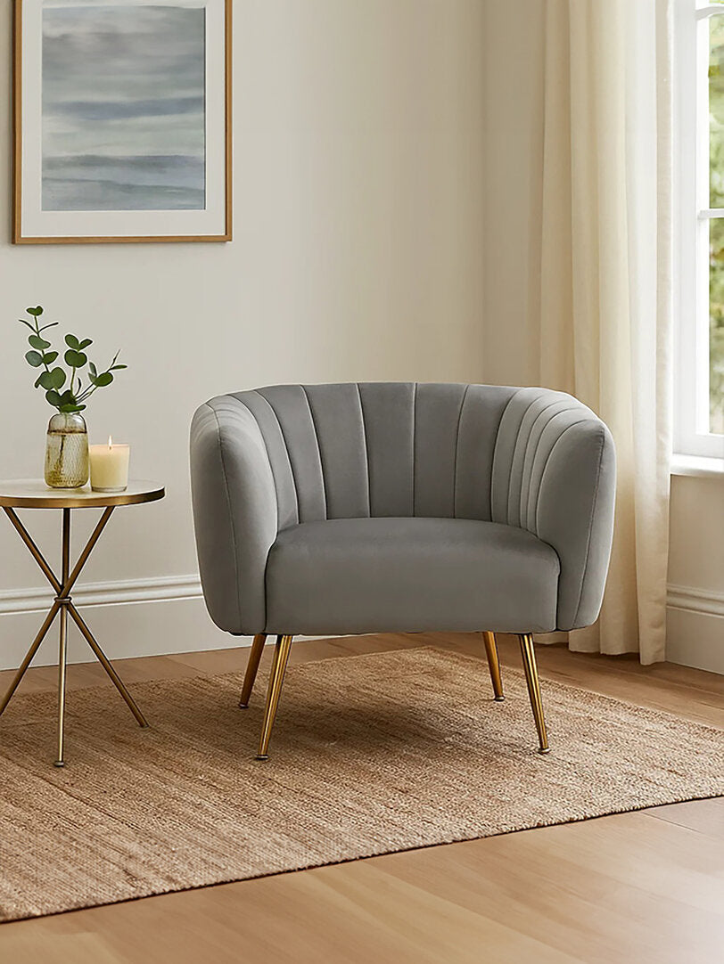 Savoy Grey Velvet Chair