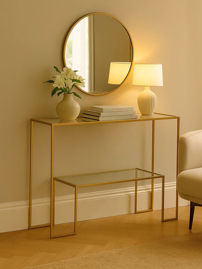 Notting Gold Finish Console Table