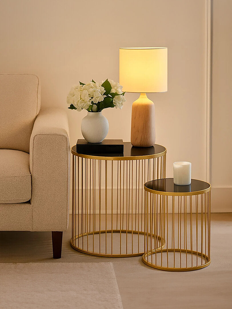 Notting Set Of Two Black And Gold Side Tables