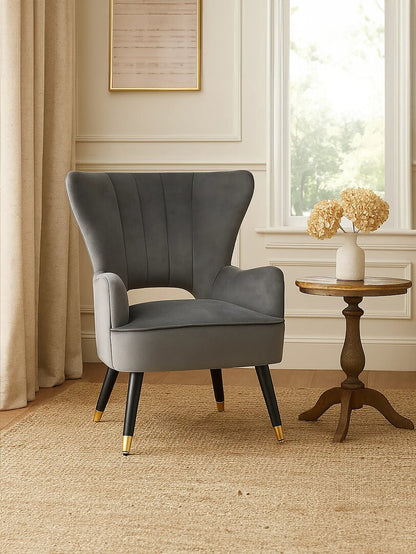 Bristol Grey Velvet Armchair