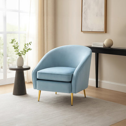 Hudson Aqua Blue Velvet Armchair