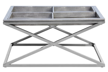 Ashbourne Grey Shagreen Effect Tray Coffee Table