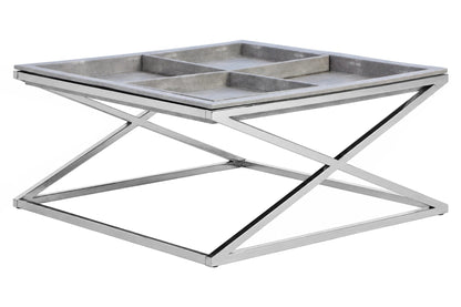 Ashbourne Grey Shagreen Effect Tray Coffee Table