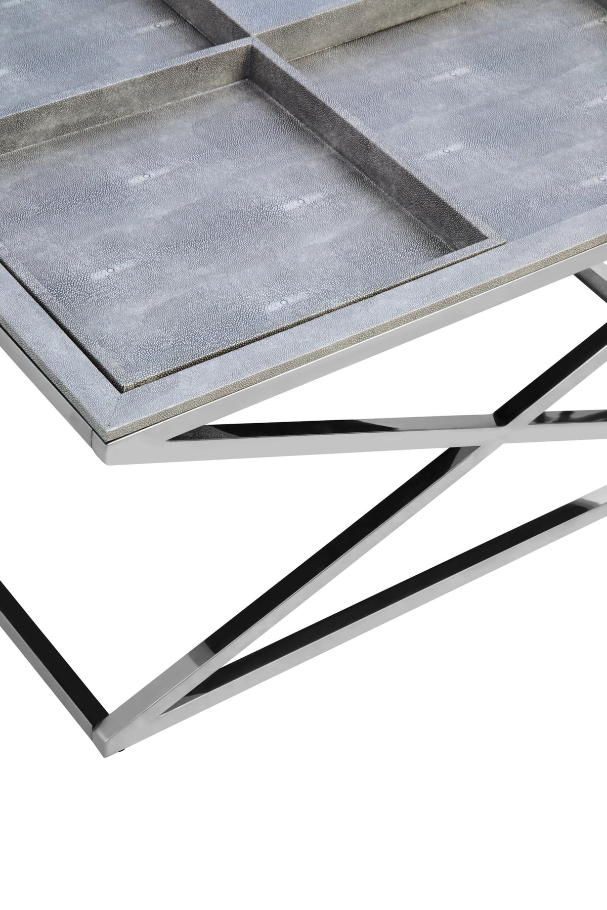 Ashbourne Grey Shagreen Effect Tray Coffee Table