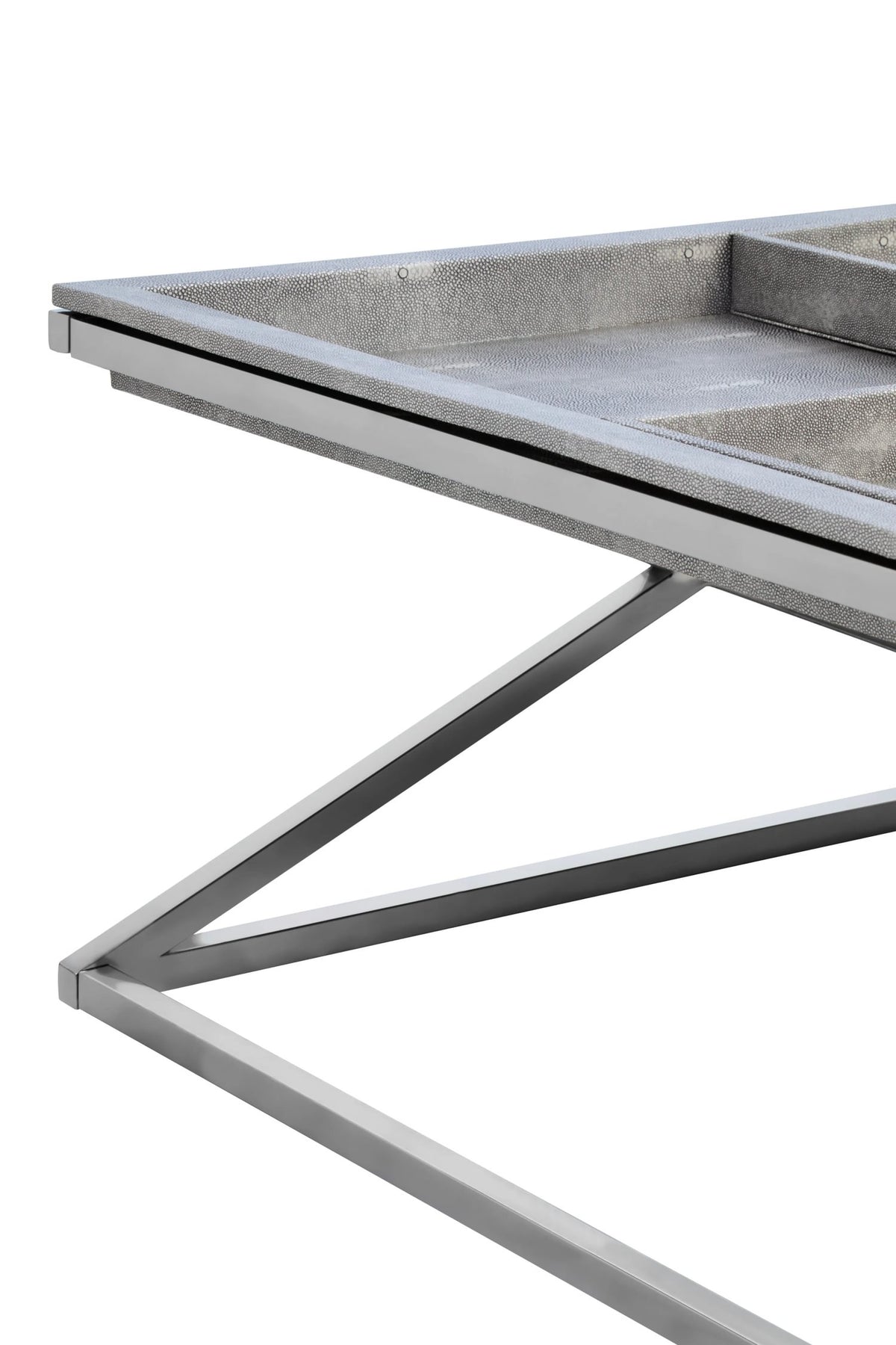 Ashbourne Grey Shagreen Effect Tray Coffee Table