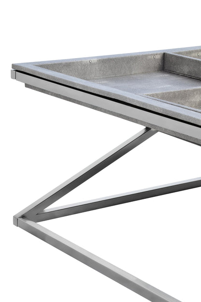 Ashbourne Grey Shagreen Effect Tray Coffee Table