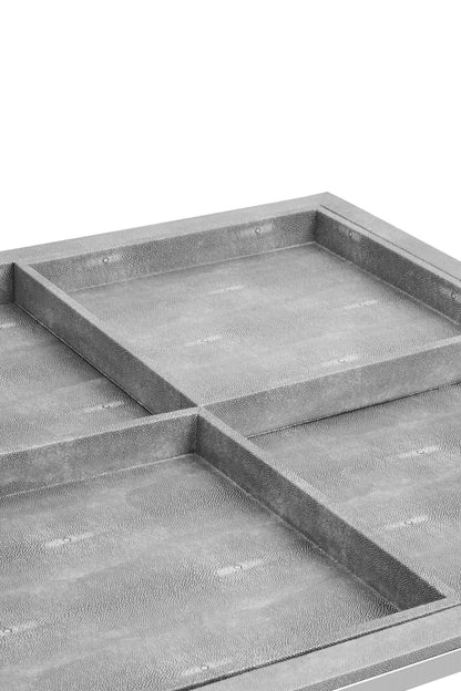 Ashbourne Grey Shagreen Effect Tray Coffee Table