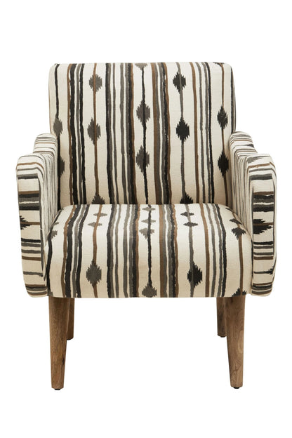 Granada Black and White Ikat Design Accent Chair