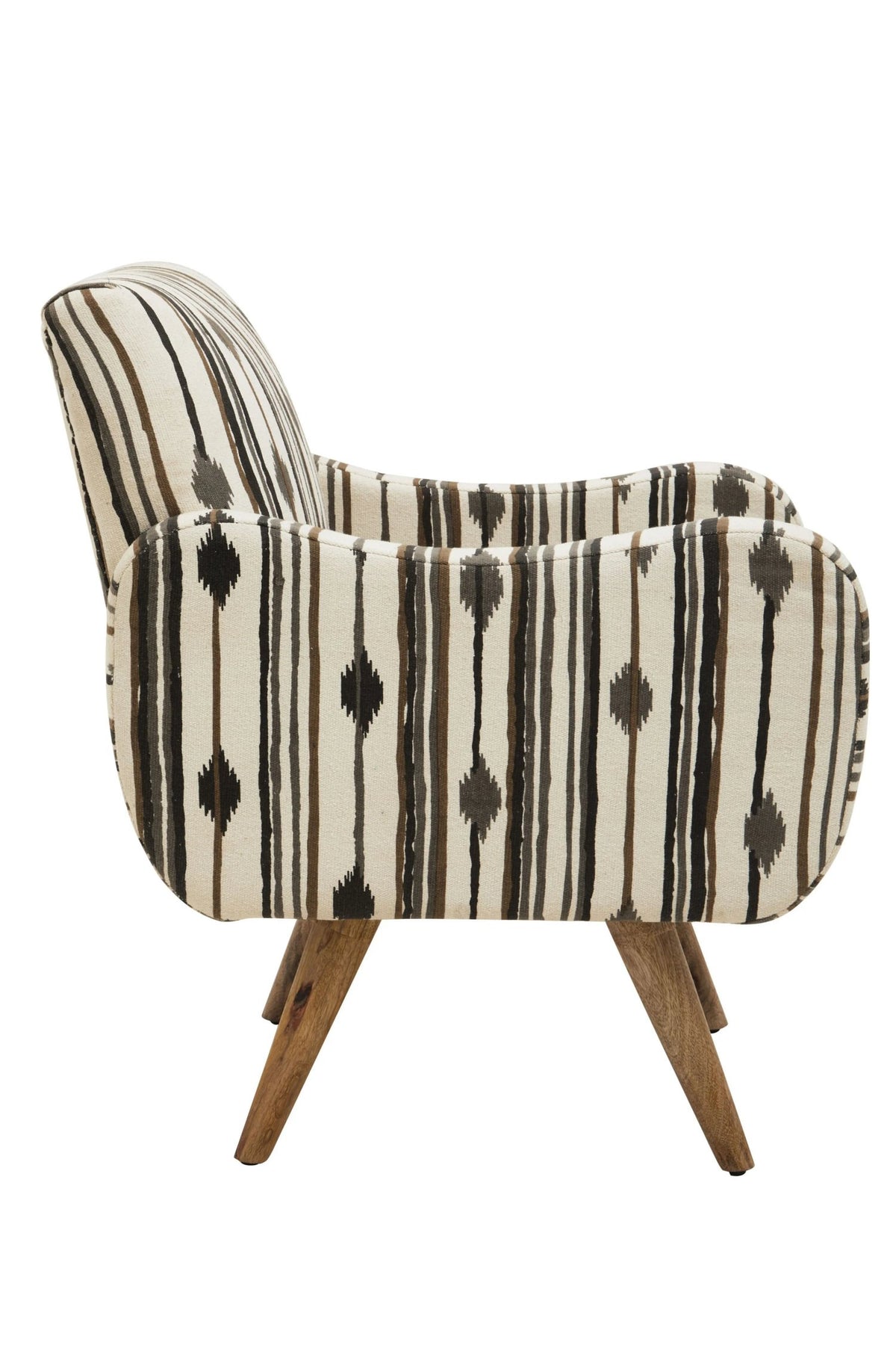 Granada Black and White Ikat Design Accent Chair