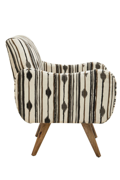 Granada Black and White Ikat Design Accent Chair