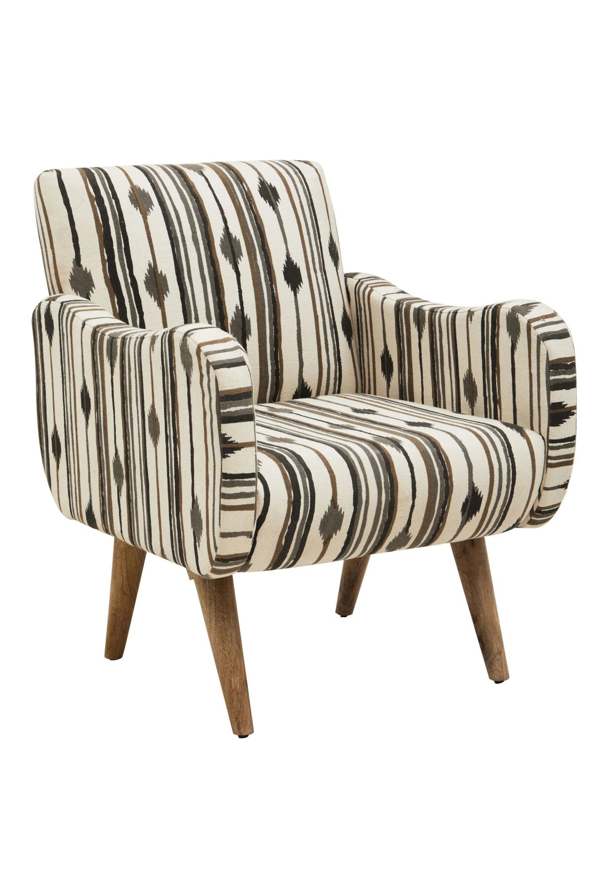 Granada Black and White Ikat Design Accent Chair