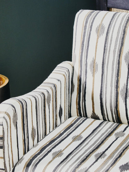 Granada Black and White Ikat Design Accent Chair