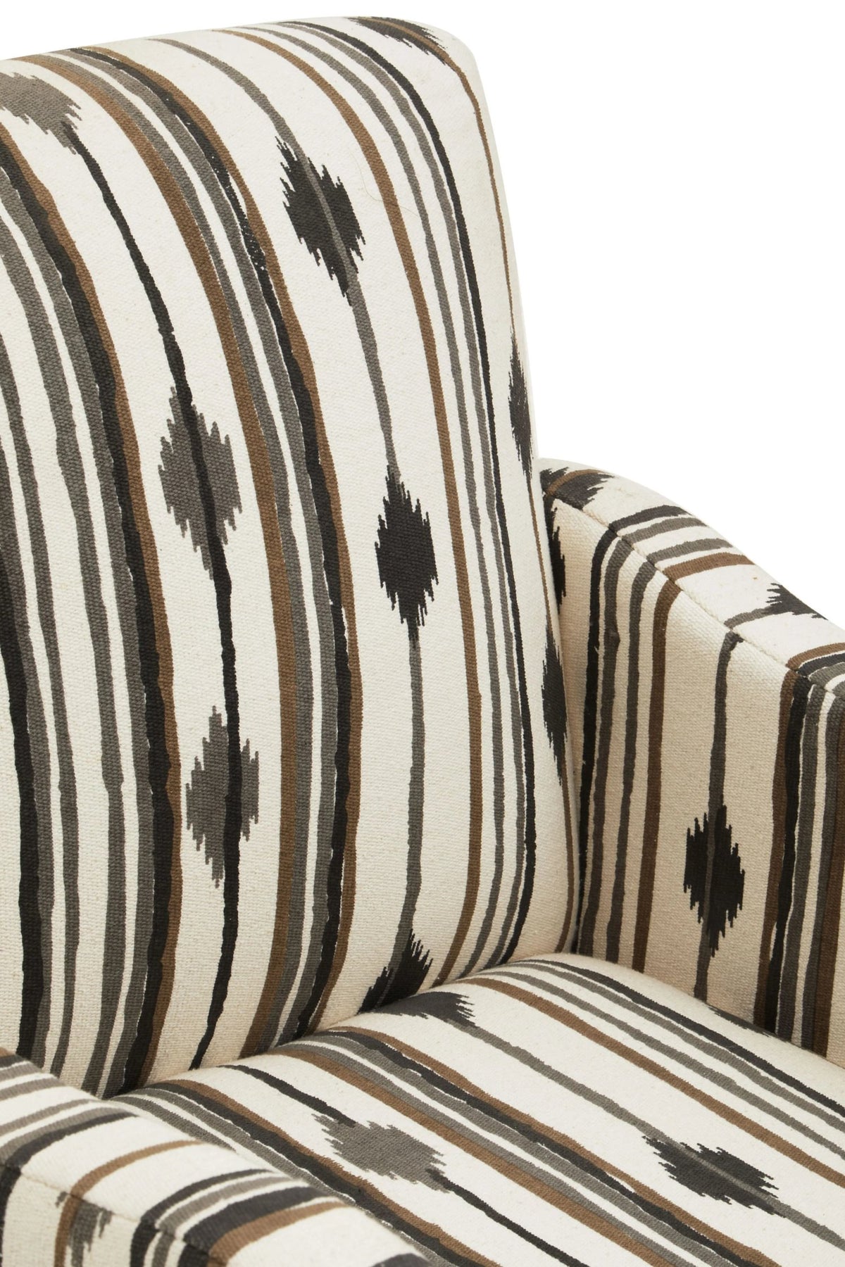 Granada Black and White Ikat Design Accent Chair