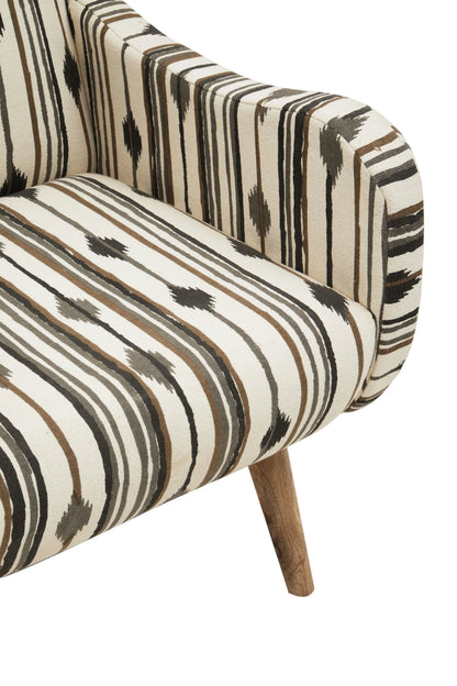 Granada Black and White Ikat Design Accent Chair