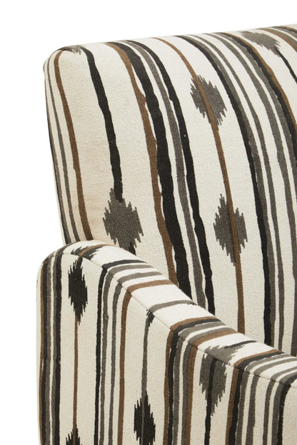 Granada Black and White Ikat Design Accent Chair