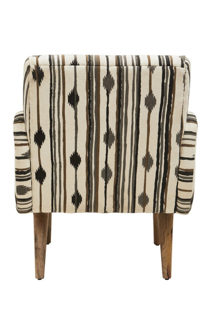 Granada Black and White Ikat Design Accent Chair