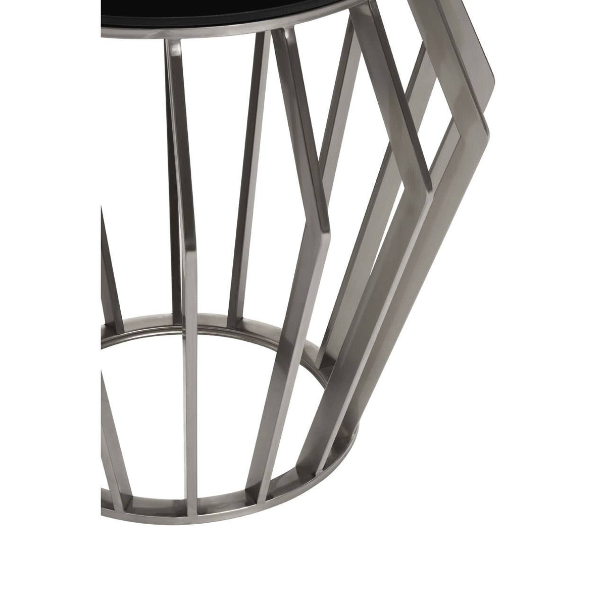Monaco Large Round Side Table with Black Glass 