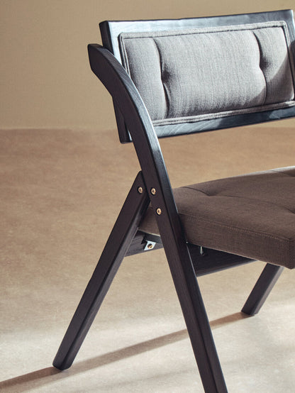 Stirling Grey and Black Elm Wood Folding Chair