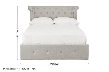 Bath Light Grey Ottoman Double Bed