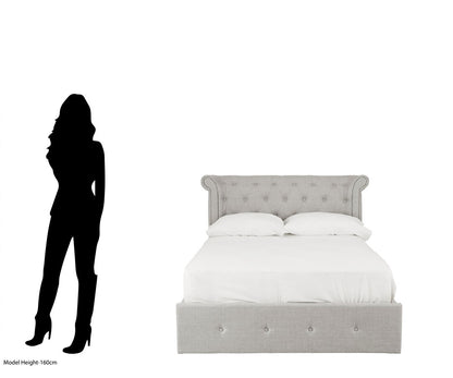 Bath Light Grey Ottoman Double Bed