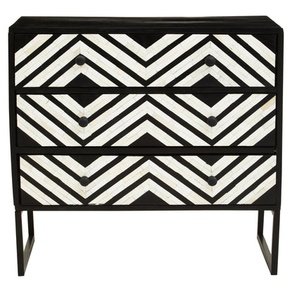 Porto Three Drawer Chest with Bone Inlay