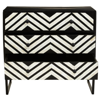 Porto Three Drawer Chest with Bone Inlay