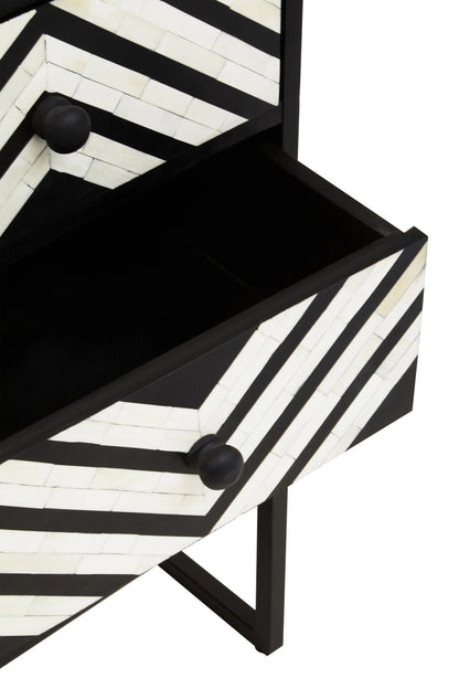 Porto Three Drawer Chest with Bone Inlay