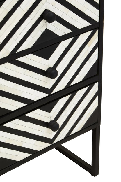 Porto Three Drawer Chest with Bone Inlay