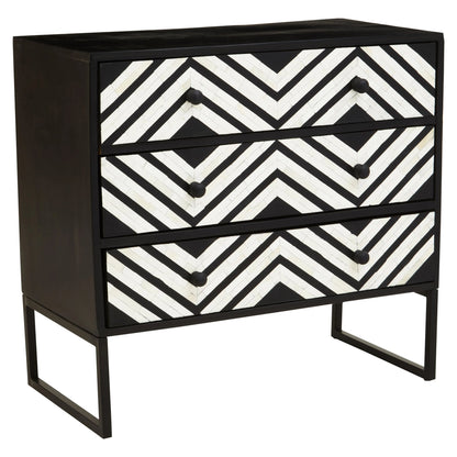 Porto Three Drawer Chest with Bone Inlay
