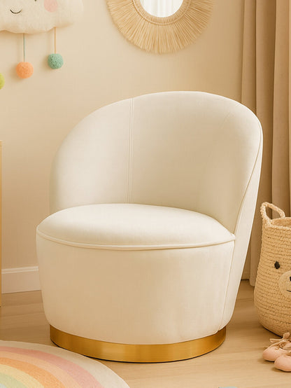 Verona Tamra Cream Velvet Gold Base Chair