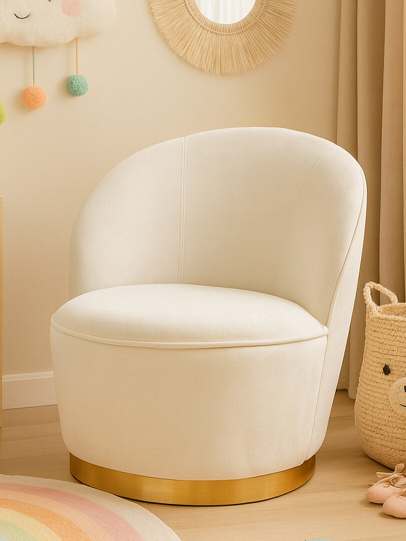 Verona Tamra Cream Velvet Gold Base Chair