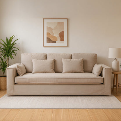 Siena 3 Seat Grey Fabric Sofa